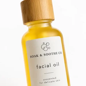 facial oil slightly angled
