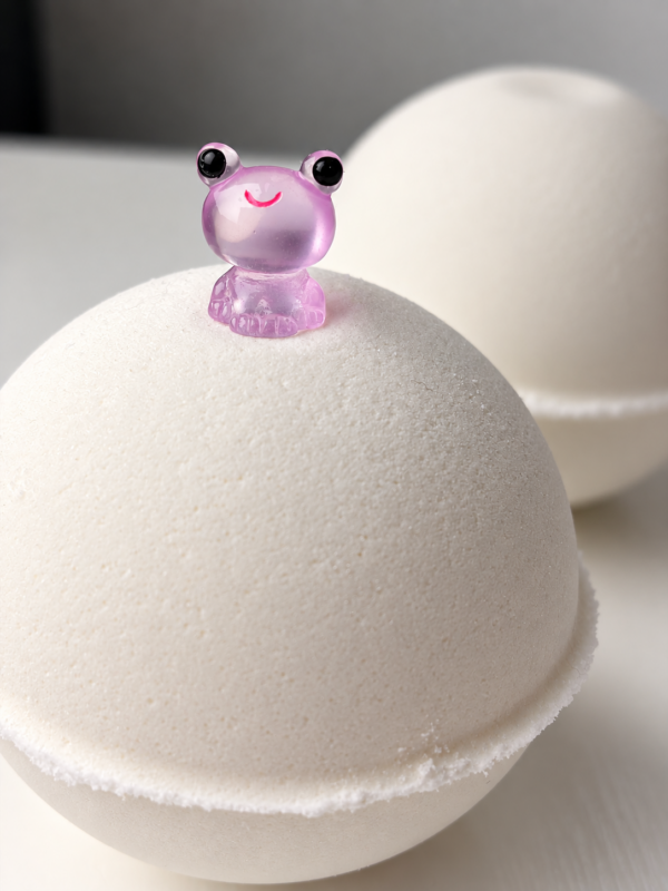 bath toy on top of bath bomb