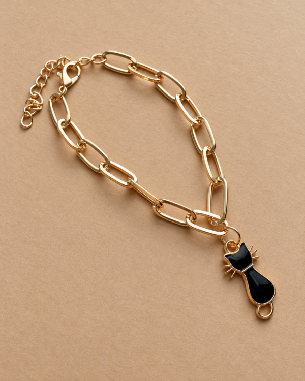 black cat bracelet cat charm