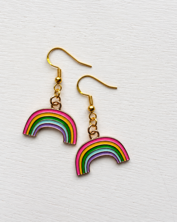 little rainbow earrings both afar