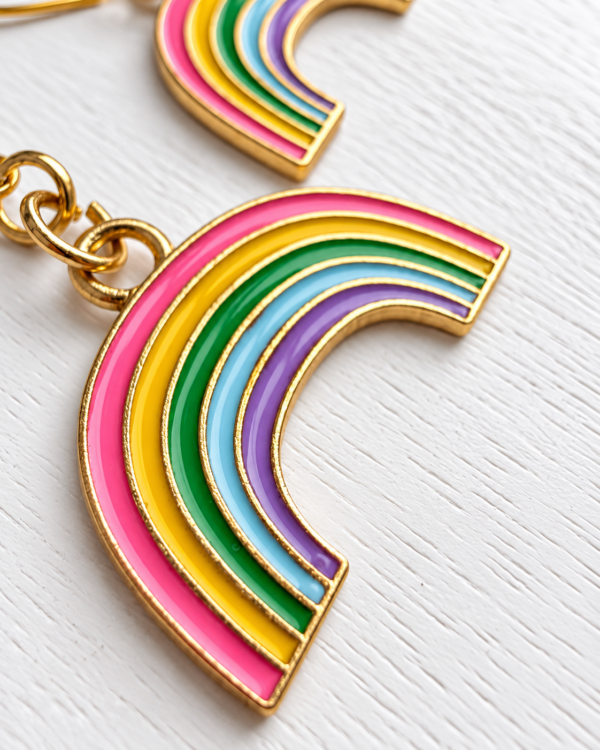 little rainbow earrings zoomed in