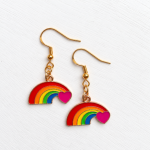 rainbow cloud earrings both