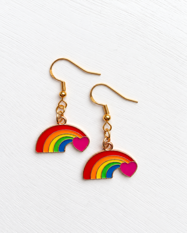 rainbow cloud earrings both