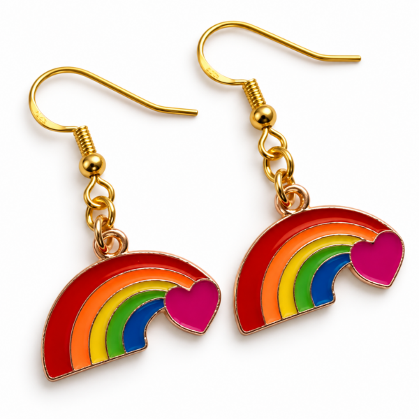 rainbow cloud earrings closer
